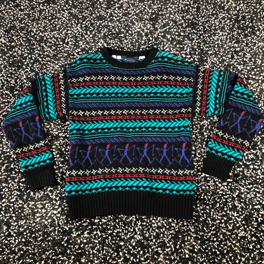 80s 90s Columbia Vintage Wool Ski Sweater